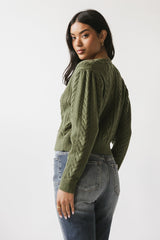 France Knit Cardigan in Olive - FINAL SALE