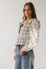 Vale Smocked Blouse in Black - FINAL SALE