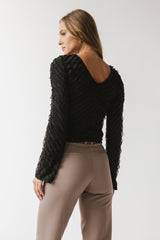 Brianna Ruffle Top in Black - FINAL SALE