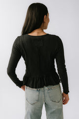 Harry Smocked Top in Black - FINAL SALE
