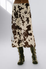 Bethie Cow Print Midi Skirt - FINAL SALE