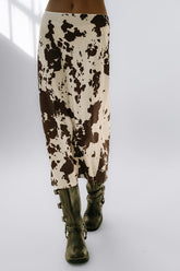 Bethie Cow Print Midi Skirt - FINAL SALE