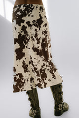 Bethie Cow Print Midi Skirt - FINAL SALE