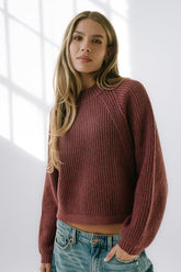 Shayla Knit Sweater in Burgundy - FINAL SALE