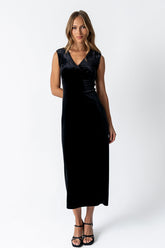 Kalani Velvet Maxi Dress in Black - FINAL SALE
