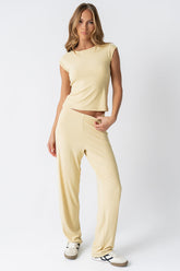 Jordanna Wide Leg Pants in Yellow - FINAL SALE