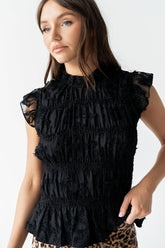 Rodney Smocked Blouse in Black - FINAL SALE