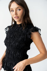 Rodney Smocked Blouse in Black - FINAL SALE