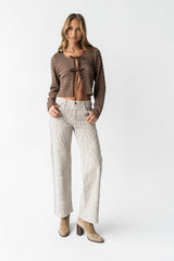 Jordy Textured Top in Brown - FINAL SALE