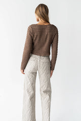 Jordy Textured Top in Brown - FINAL SALE