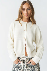 Kasen Knit Cardigan in Cream - FINAL SALE