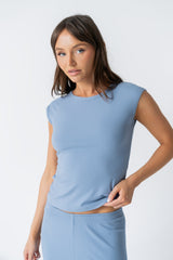 Jordanna Knit Top in Blue - FINAL SALE