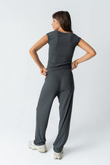 Jordanna Wide Leg Pants in Charcoal - FINAL SALE