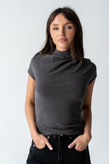 Marilyn Gathered Top in Grey