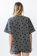 James Polka Dot Tee in Charcoal - FINAL SALE