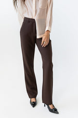 Montie Straight Leg Trousers in Brown - FINAL SALE