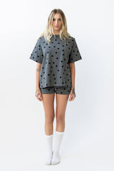 James Polka Dot Tee in Charcoal - FINAL SALE