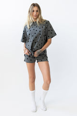 James Polka Dot Tee in Charcoal - FINAL SALE