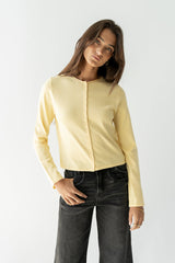 Maddy Button Up Cardigan in Yellow - FINAL SALE