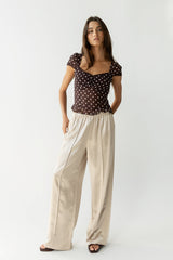 Gemma Satin Wide Leg Pants in Champagne - FINAL SALE