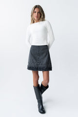 Jana Denim Skirt in Black