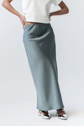 Tory Satin Maxi Skirt in Teal - FINAL SALE