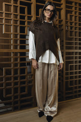 Gemma Satin Wide Leg Pants in Champagne - FINAL SALE
