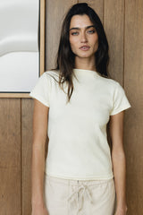 Martha Boatneck Top in Off White - FINAL SALE