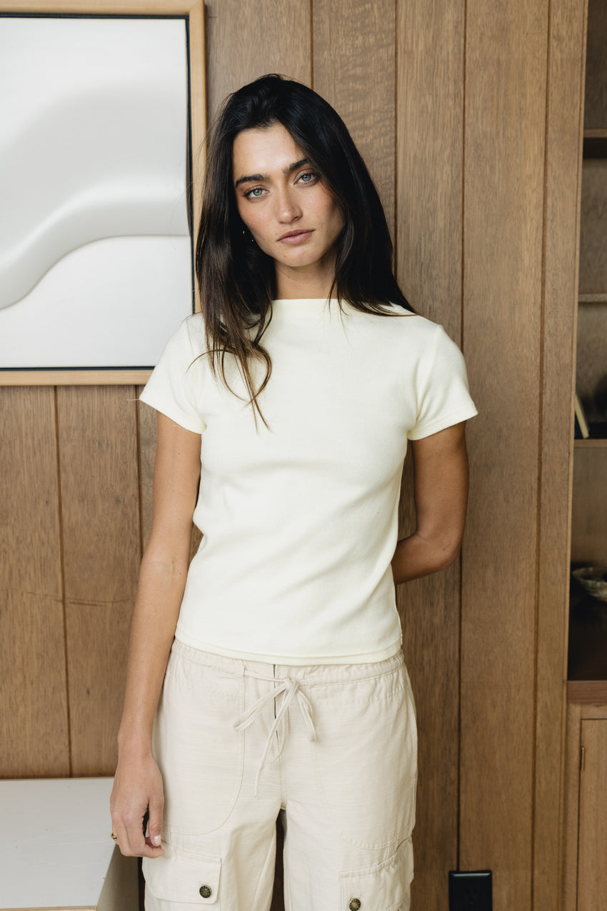 Martha Boatneck Top in Off White - FINAL SALE