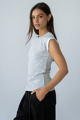 Johny Asymmetrical Top in Grey - FINAL SALE