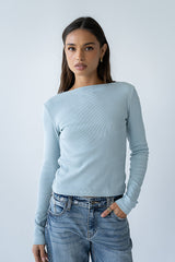 Becca Boatneck Top in Blue