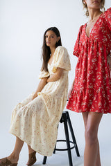 Amy Floral Maxi Dress in Yellow - FINAL SALE