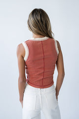 Lilah Reverse Seam Tank in Red
