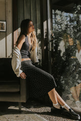 Jordyn Polka Dot Skirt in Black - FINAL SALE