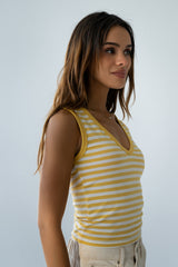 Kylen Striped Tank Top in Yellow