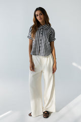 Nelly Gingham Blouse in Black - FINAL SALE