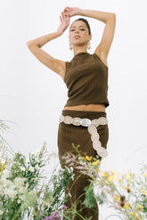 Opal Textured Top in Brown - FINAL SALE