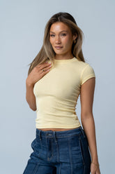 Asher Ribbed Top in Yellow - FINAL SALE