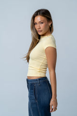 Asher Ribbed Top in Yellow - FINAL SALE
