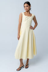 Colin Midi Dress in Butter Yellow - FINAL SALE
