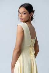 Colin Midi Dress in Butter Yellow - FINAL SALE