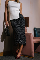 Gigi Polka Dot Midi Skirt in Black - FINAL SALE