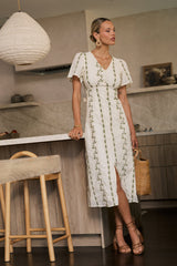 Emmy Embroidered Midi Dress