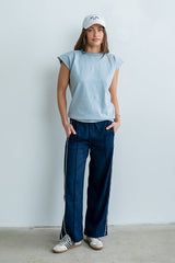 Vinnie Muscle Tee in Blue - FINAL SALE
