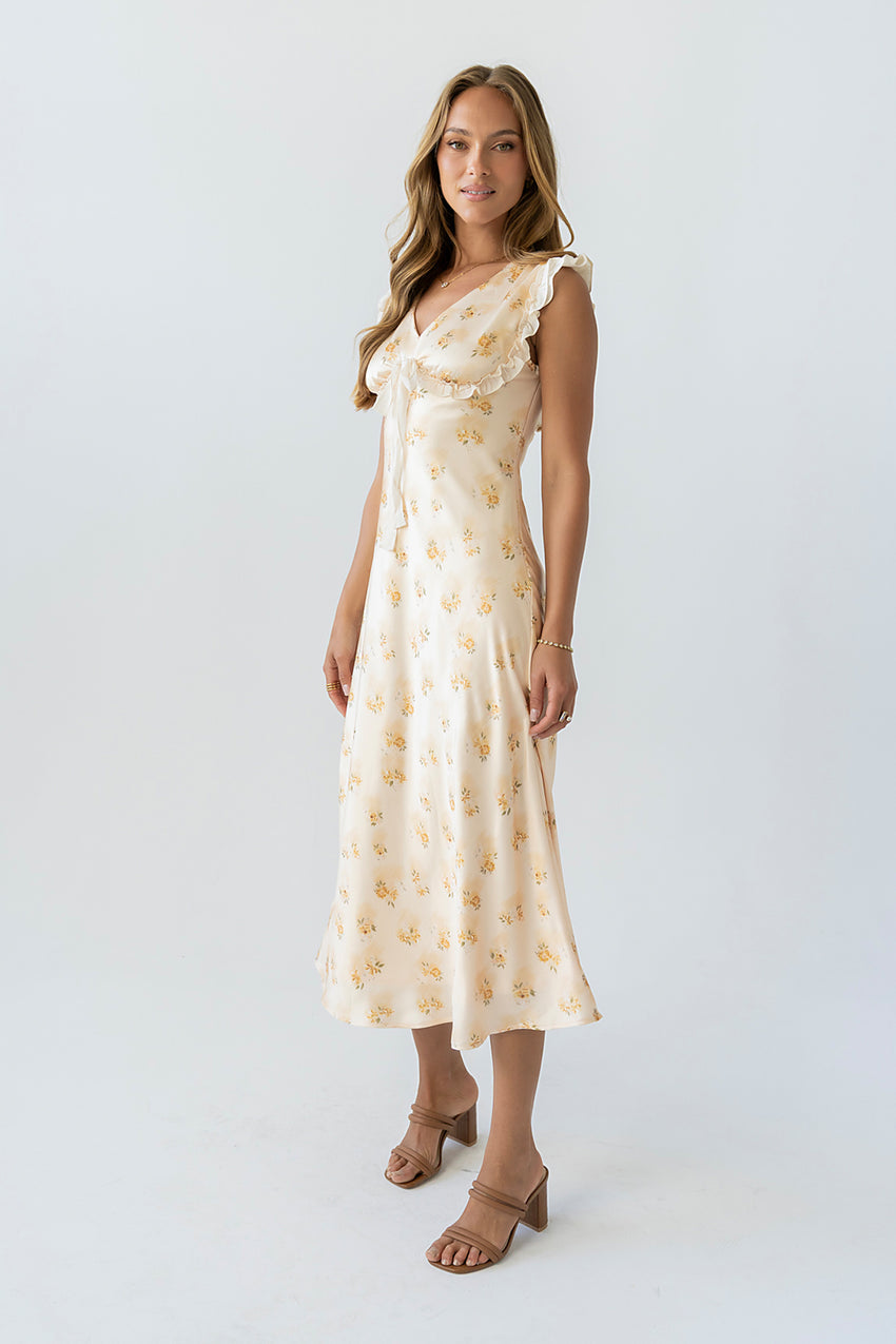 Tracey Maxi Dress in Yellow - FINAL SALE