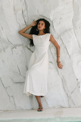 Nora Midi Dress in Ivory - FINAL SALE