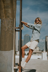 Layla Denim Shorts in Cream - FINAL SALE
