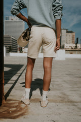 Layla Denim Shorts in Cream - FINAL SALE