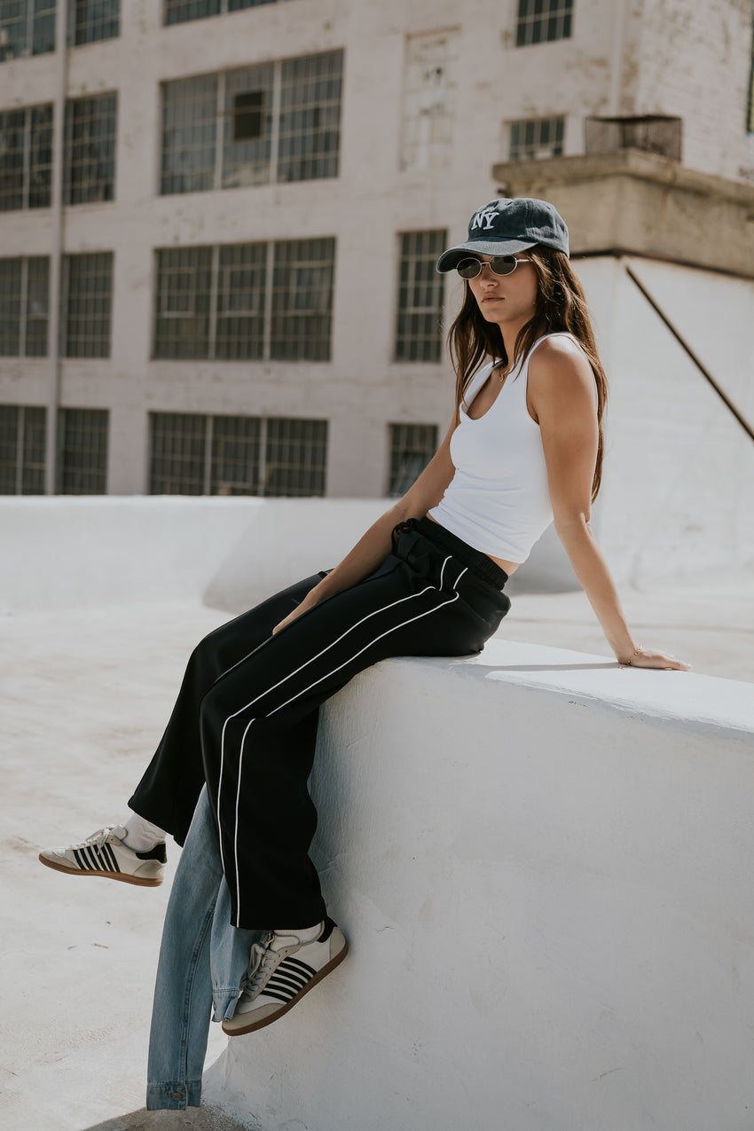 Emily Striped Wide Leg Pants in Navy - FINAL SALE