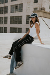 Emily Striped Wide Leg Pants in Navy - FINAL SALE